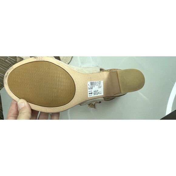 Clarks Spiced Ava Block Mid Heels Tan Suede Leather Sandal Sz 8 - Picture 8 of 11